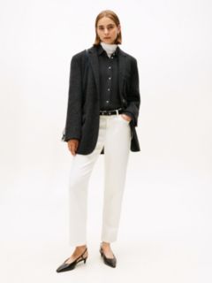 Wool Blend Oversized Fit Blazer — Black 3