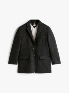 Wool Blend Oversized Fit Blazer — Black 5