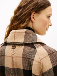 Check Wool Blend Oversized Belted Coat — Multi 2