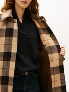 Check Wool Blend Oversized Belted Coat — Multi 4