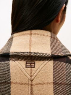 Check Wool Blend Oversized Belted Coat — Multi 5