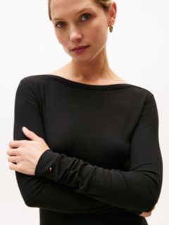Ribbed Midi Fit And Flare Dress — Black 3
