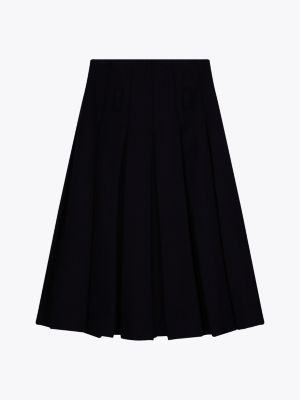 blue pleated midi skirt for women tommy hilfiger