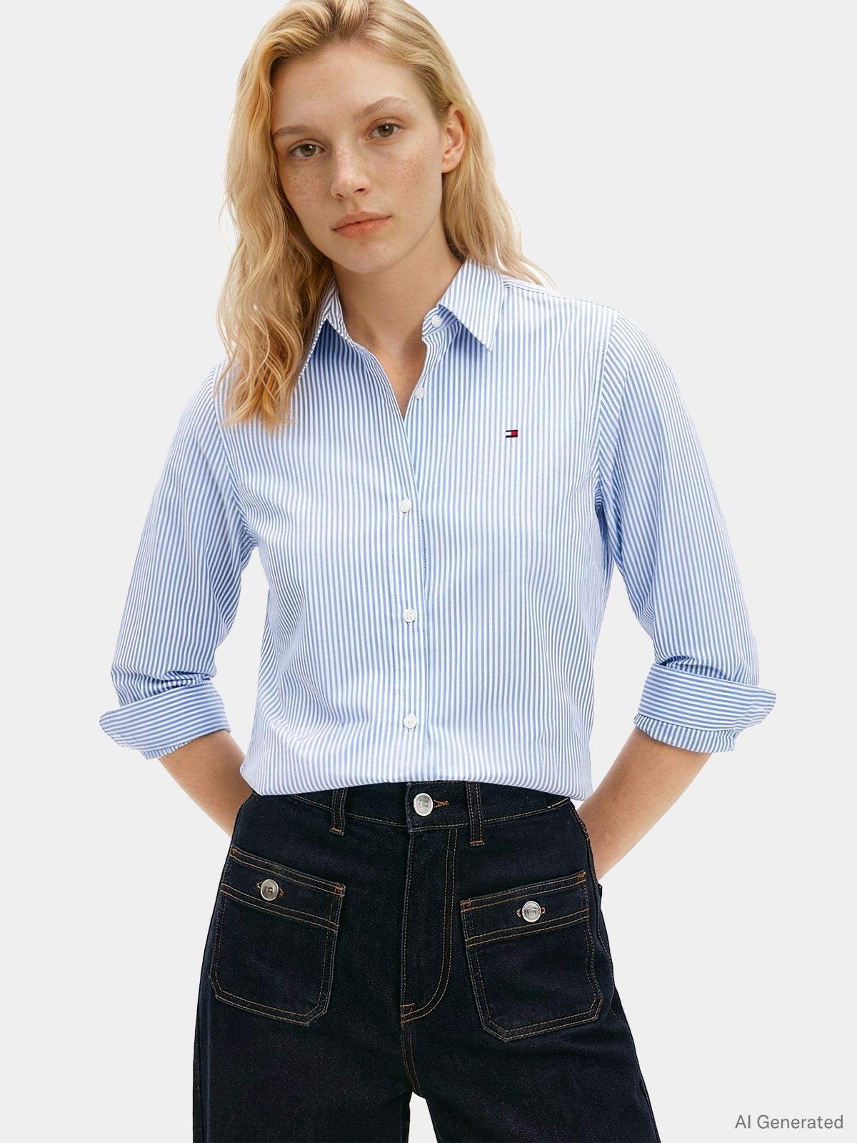 Classic Regular Fit Poplin Shirt — Blue