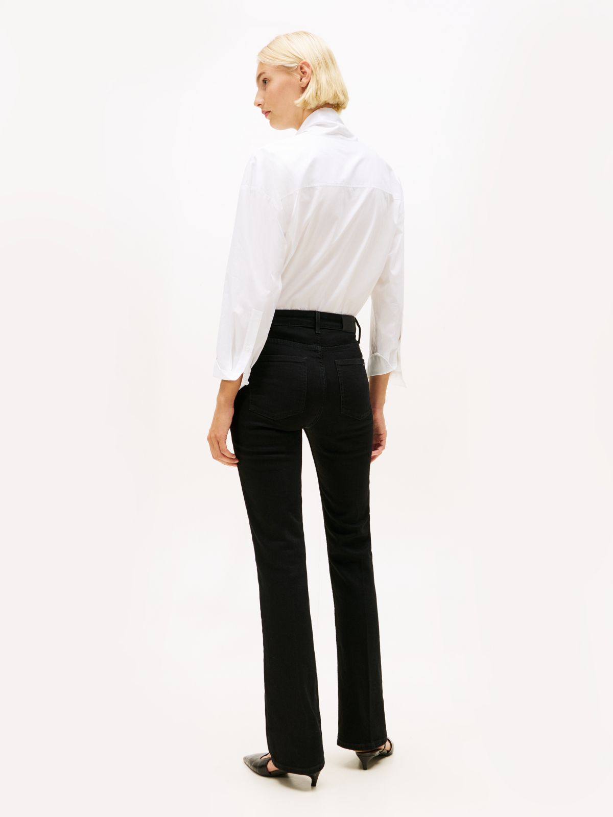 Black High Rise Bootcut Jeans — Black
