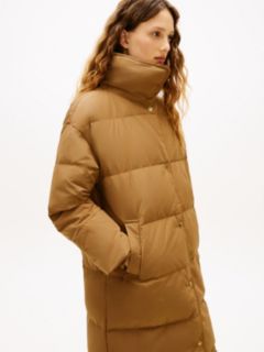 Crest Embroidery Down Puffer Coat — Brown 3