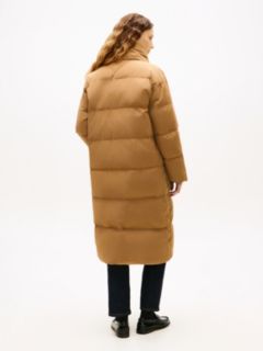 Crest Embroidery Down Puffer Coat — Brown 4
