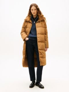 Crest Embroidery Down Puffer Coat — Brown 1