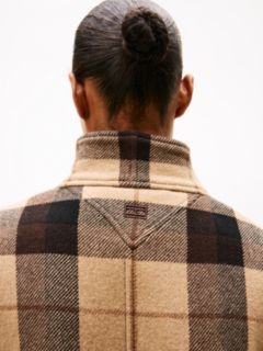 Check Wool Blend Relaxed Harrington Jacket — Multi 4