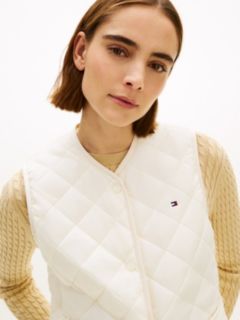 Shiny Lightweight Padded Quilted Gilet — Beige 2