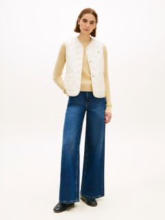 Shiny Lightweight Padded Quilted Gilet — Beige 3