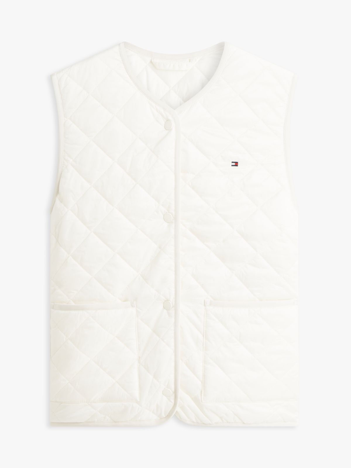 Shiny Lightweight Padded Quilted Gilet — Beige