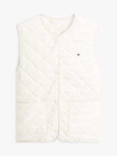 Shiny Lightweight Padded Quilted Gilet — Beige 5