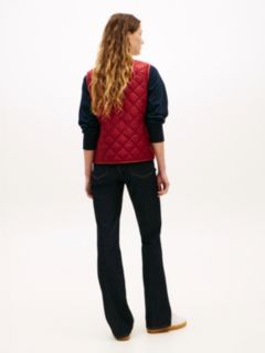 Shiny Lightweight Padded Quilted Gilet — Red 4