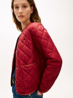 Lightweight Water Repellent Quilted Padded Jacket — Red 2