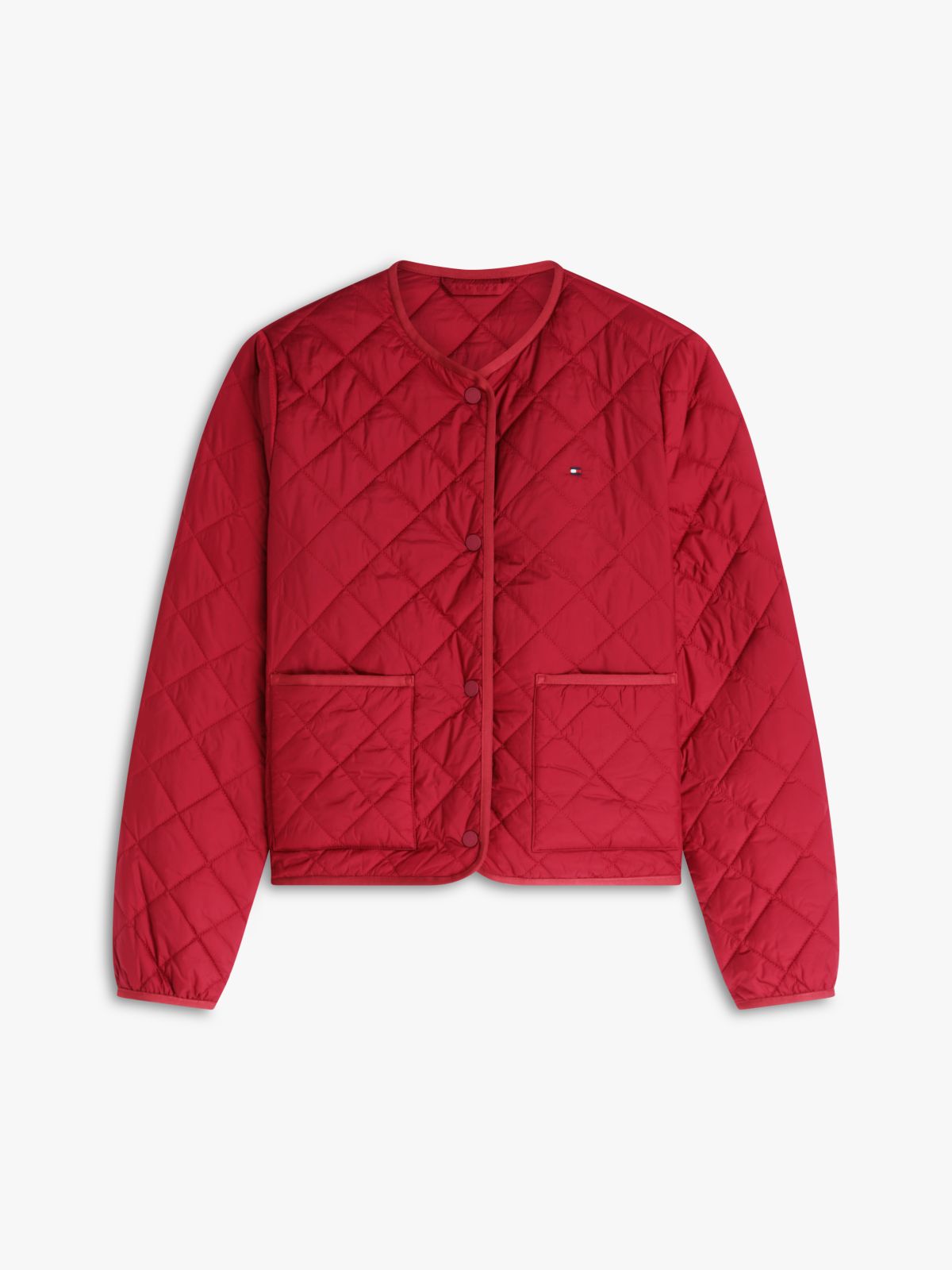 Lightweight Water Repellent Quilted Padded Jacket — Red