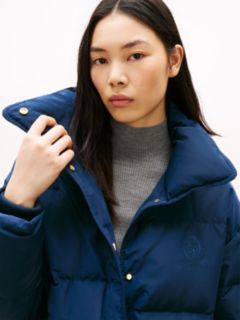 Crest Embroidery Down Puffer Jacket — Blue 2