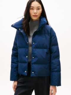 Crest Embroidery Down Puffer Jacket — Blue 1