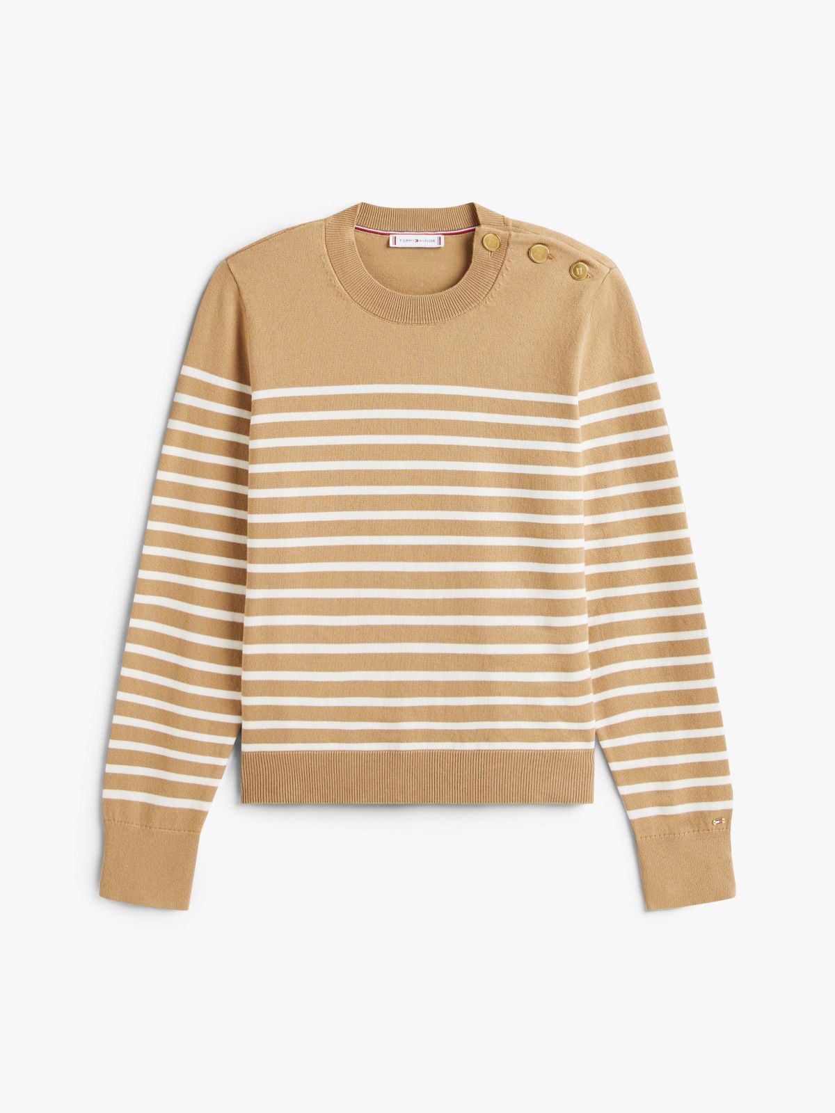 Jersey Gold-Tone Button Jumper — Multi