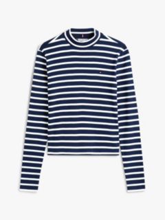 Slim Mock Neck Long Sleeve T-Shirt — Multi 5