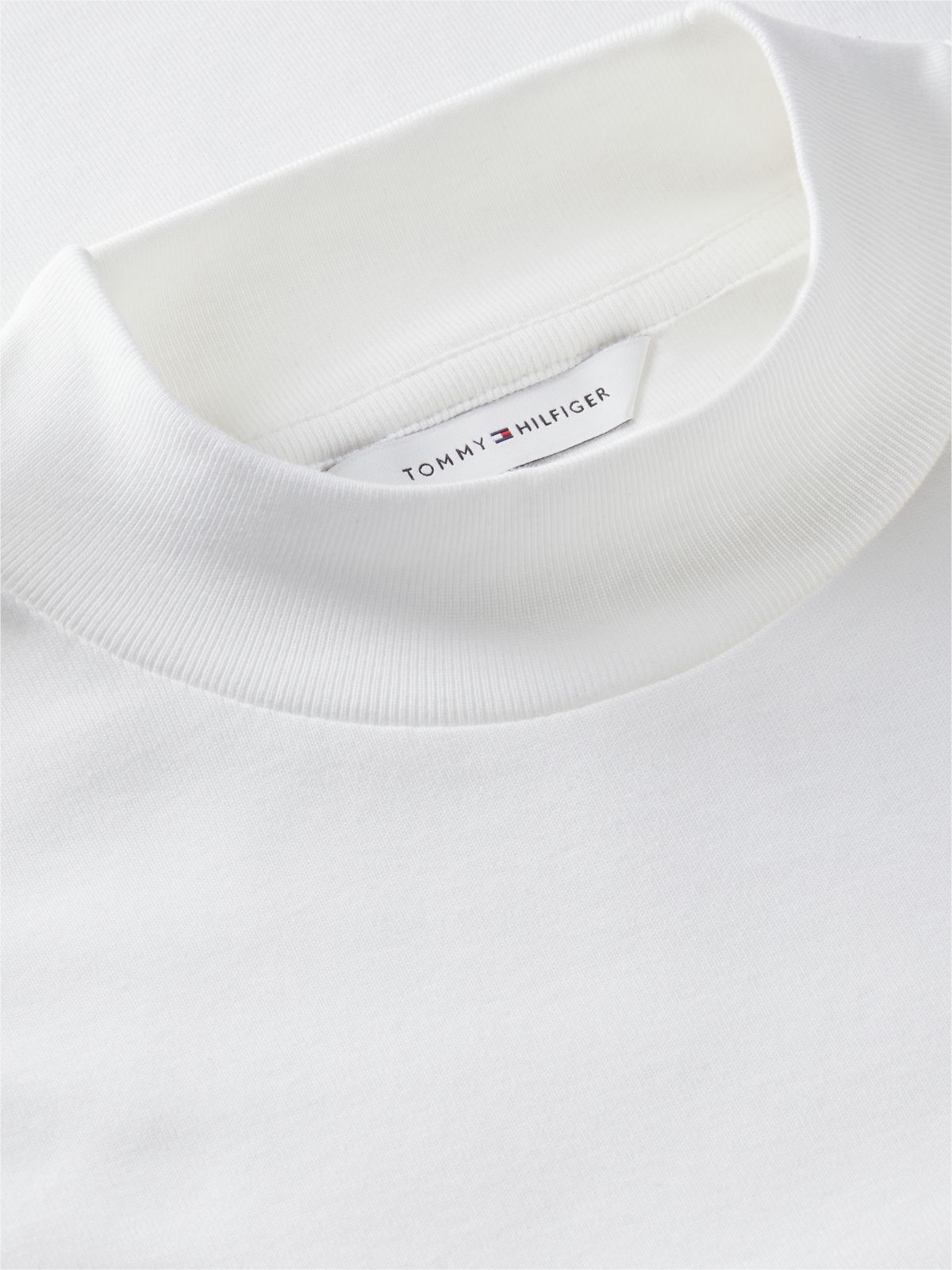 Slim Mock Neck Long Sleeve T-Shirt — White