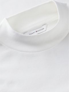 Slim Mock Neck Long Sleeve T-Shirt — White 6
