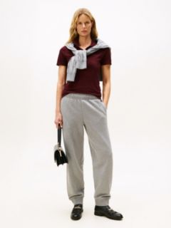 Logo Embroidery Pique Slim Polo Shirt — Burgundy 3