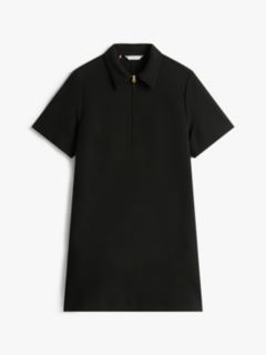 Quarter-Zip Relaxed Shift Dress — Black 5