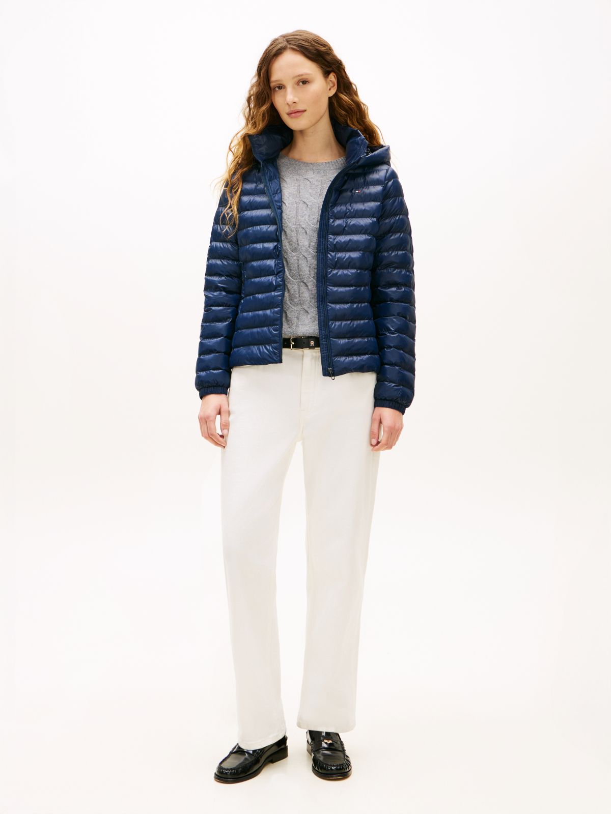 Water Repellent Padded Packable Slim Jacket — Blue