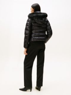 Shiny Water Repellent Down Hooded Jacket — Black 5