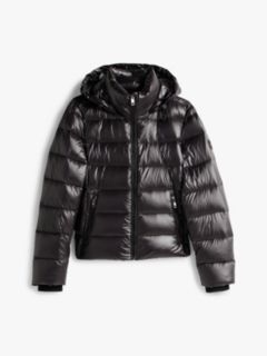 Shiny Water Repellent Down Hooded Jacket — Black 7