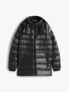 Shiny Water Repellent Down Puffer Coat — Black 5