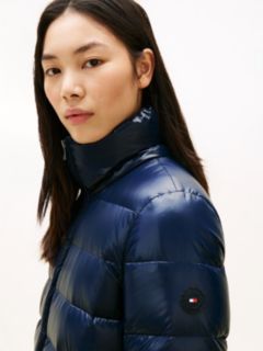 Shiny Water Repellent Down Puffer Coat — Blue 3