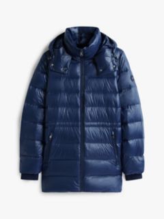 Shiny Water Repellent Down Puffer Coat — Blue 5