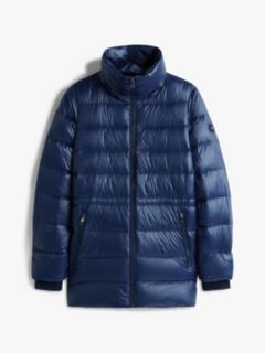 Shiny Water Repellent Down Puffer Coat — Blue 6
