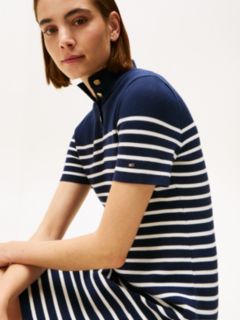 Jersey Mock Neck Mini Jumper Dress — Blue 3