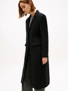 Wool Blend Longline Coat With Cashmere — Black 3