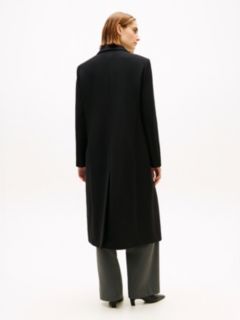 Wool Blend Longline Coat With Cashmere — Black 4