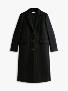 Wool Blend Longline Coat With Cashmere — Black 5
