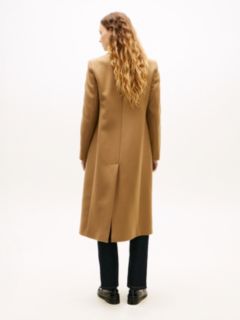 Wool Blend Longline Coat With Cashmere — Brown 4