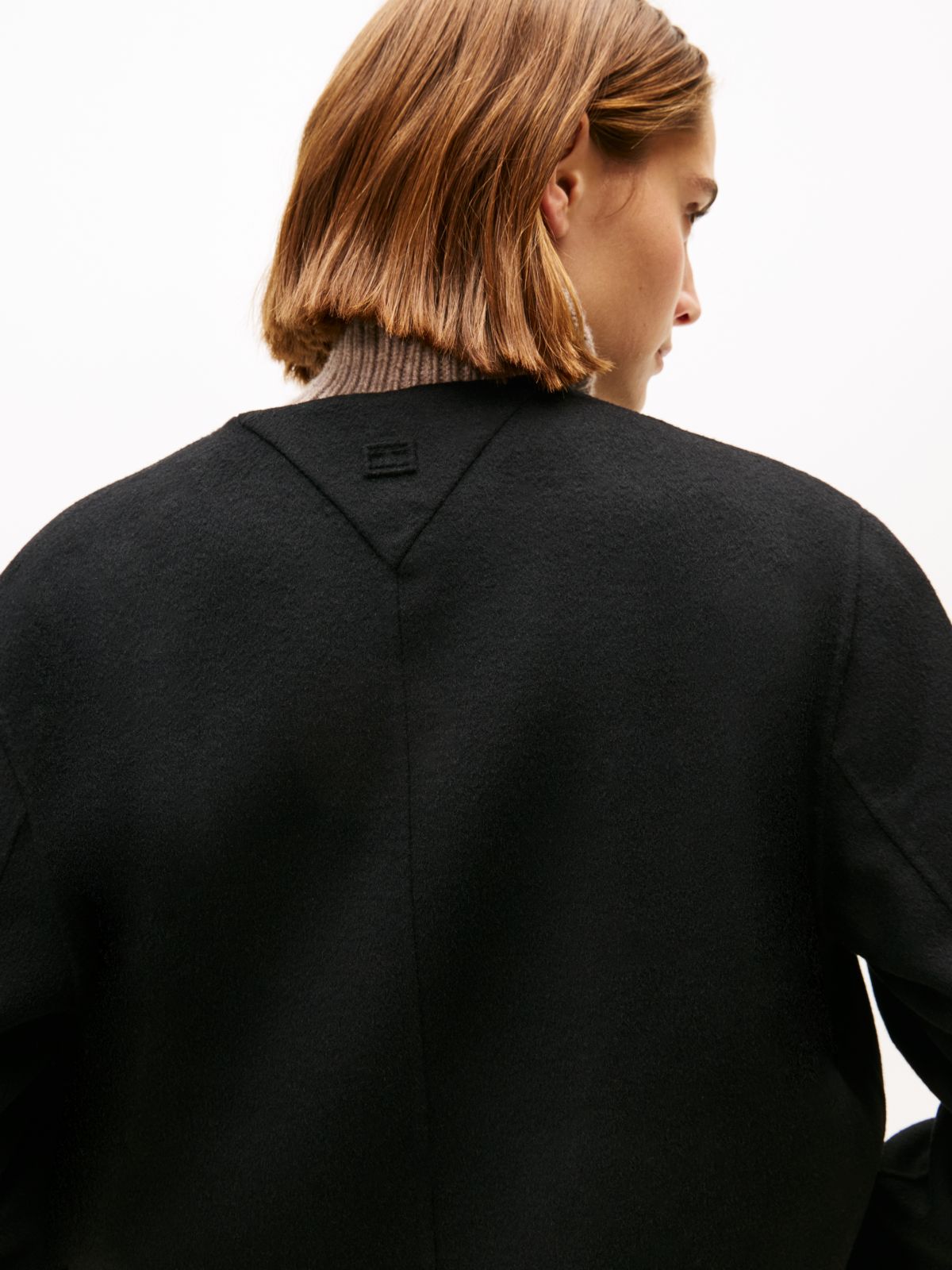 Double-Faced Wool Blend Jacket — Black