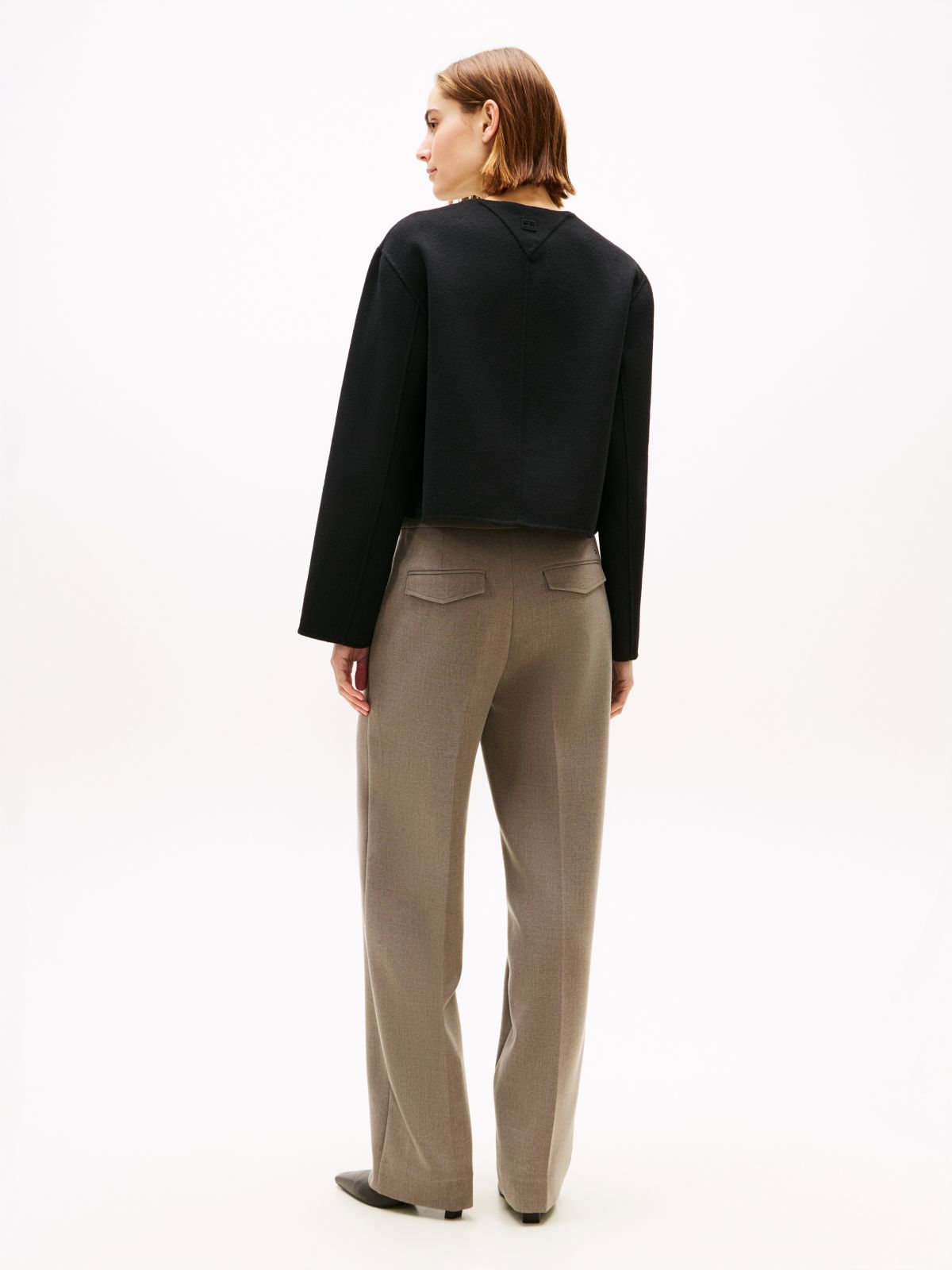 Double-Faced Wool Blend Jacket — Black