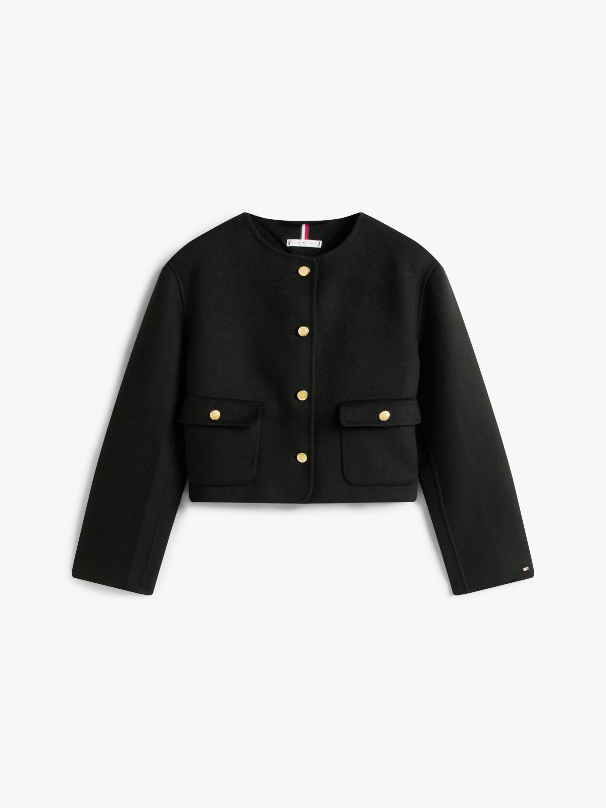 Double-Faced Wool Blend Jacket — Black