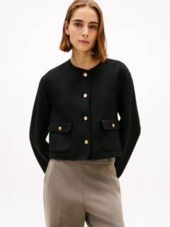 Double-Faced Wool Blend Jacket — Black 1