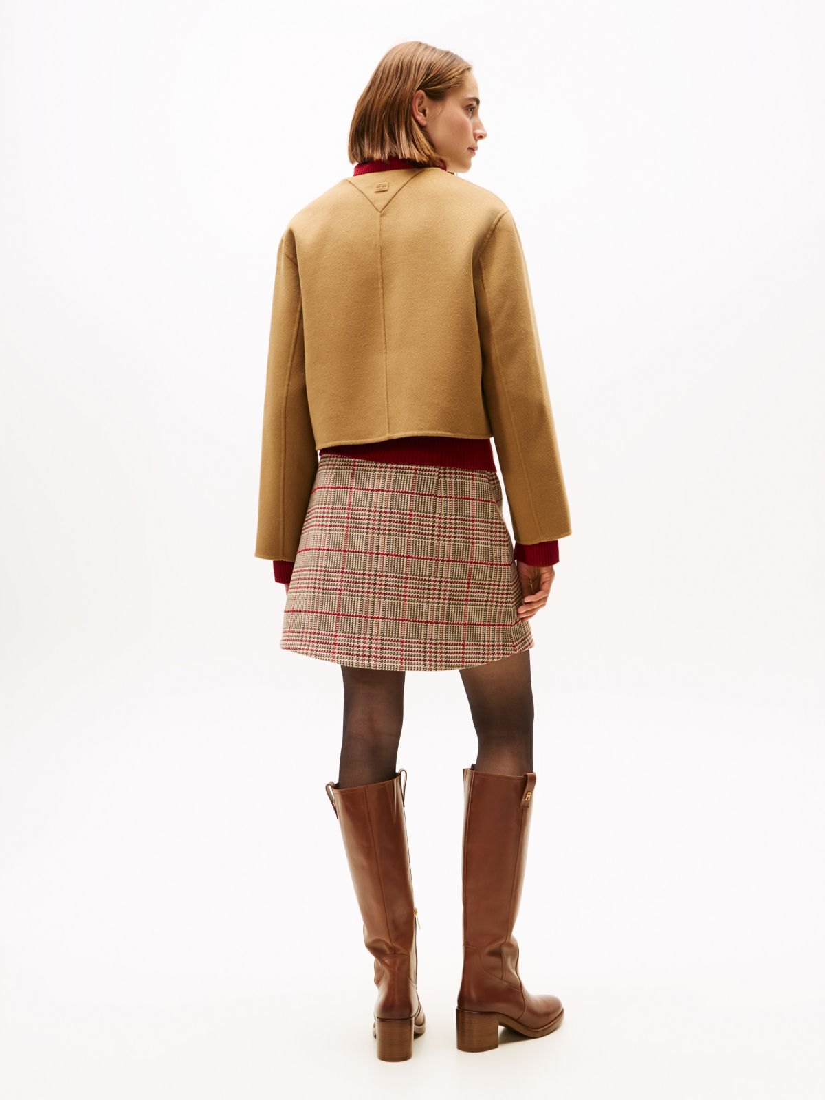 Double-Faced Wool Blend Jacket — Brown