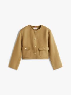 Double-Faced Wool Blend Jacket — Brown 5