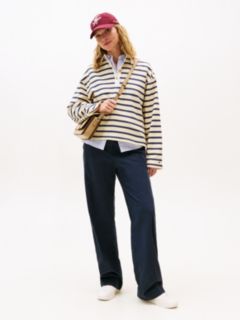 Gold-Tone Button Relaxed Rugby Sweatshirt — Multi 3