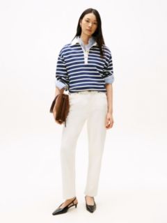 Gold-Tone Button Relaxed Rugby Sweatshirt — Multi 3