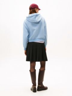Textured Logo Relaxed Hoody — Blue 4