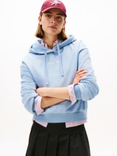 Textured Logo Relaxed Hoody — Blue 1
